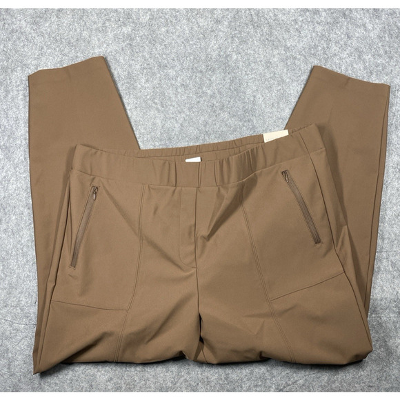 Lane Bryant Pants Womens 20 Brown On The Go Ankle Mid Rise Tapered Zippers
